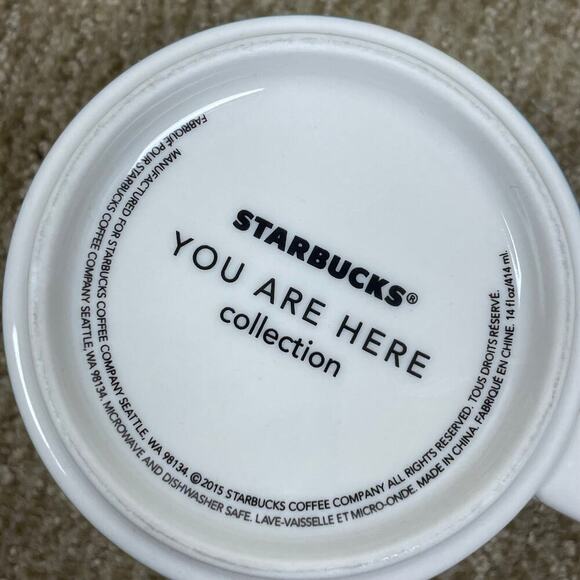 Starbucks Seattle 14 oz "You Are Here" Mug Blue Interior Pre-Owned No Chips - Picture 5 of 6